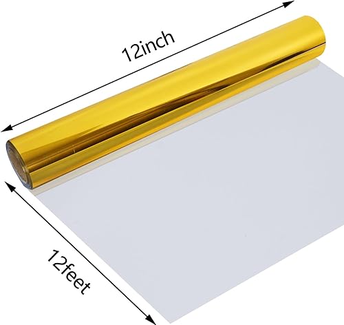 Miniatura 2 de guangyintong Rollos de vinilo de transferencia de calor dorados, 12 pulgadas x 12 pies, vinilo elástico de poliuretano para planchar, para