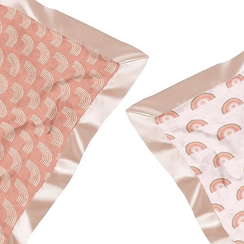 Image of JuJuBe x Studio Oh! Baby Essentials Reversible Baby Blanket - Soft Throw for Newborns & Infants, Ideal for Tummy Time, Home, Travel & Nursery Essentials - Perfect Be Kind Rainbows