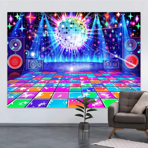 Fondo Disco Retro Glow para Fiesta 7x5ft miniatura 6