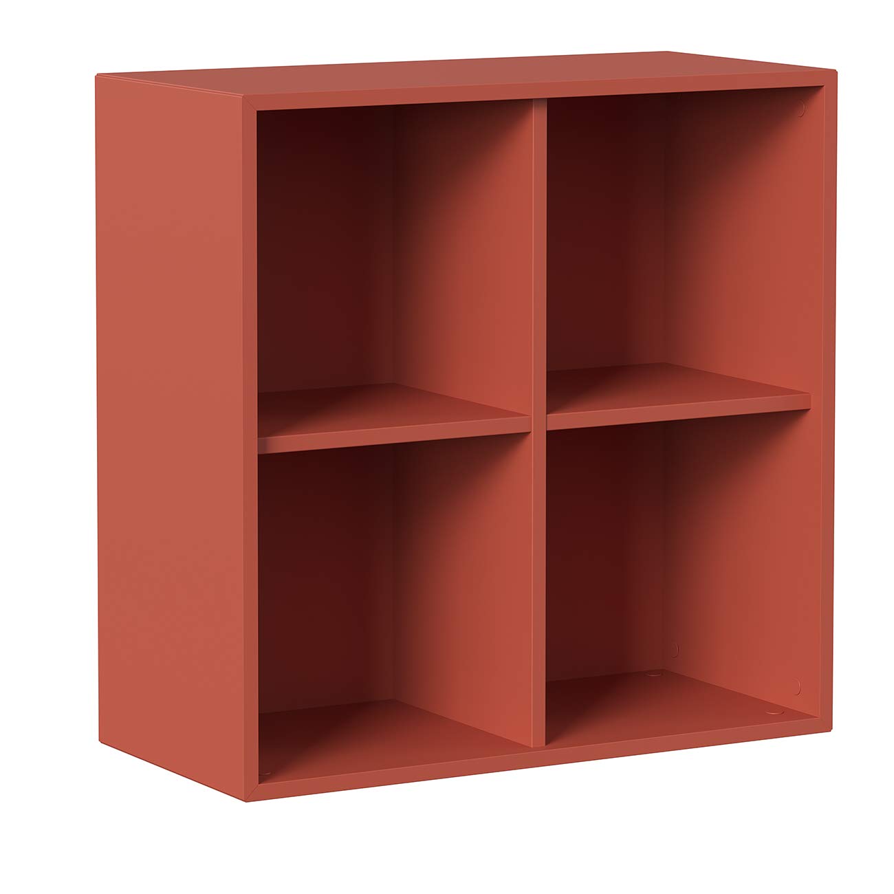 Iconico Home QBE Cubo da parete 4 vani a giorno, Ingresso, Soggiorno, Camera da letto, Cameretta ragazzi, Studio, 75x35xh75 cm, Corallo