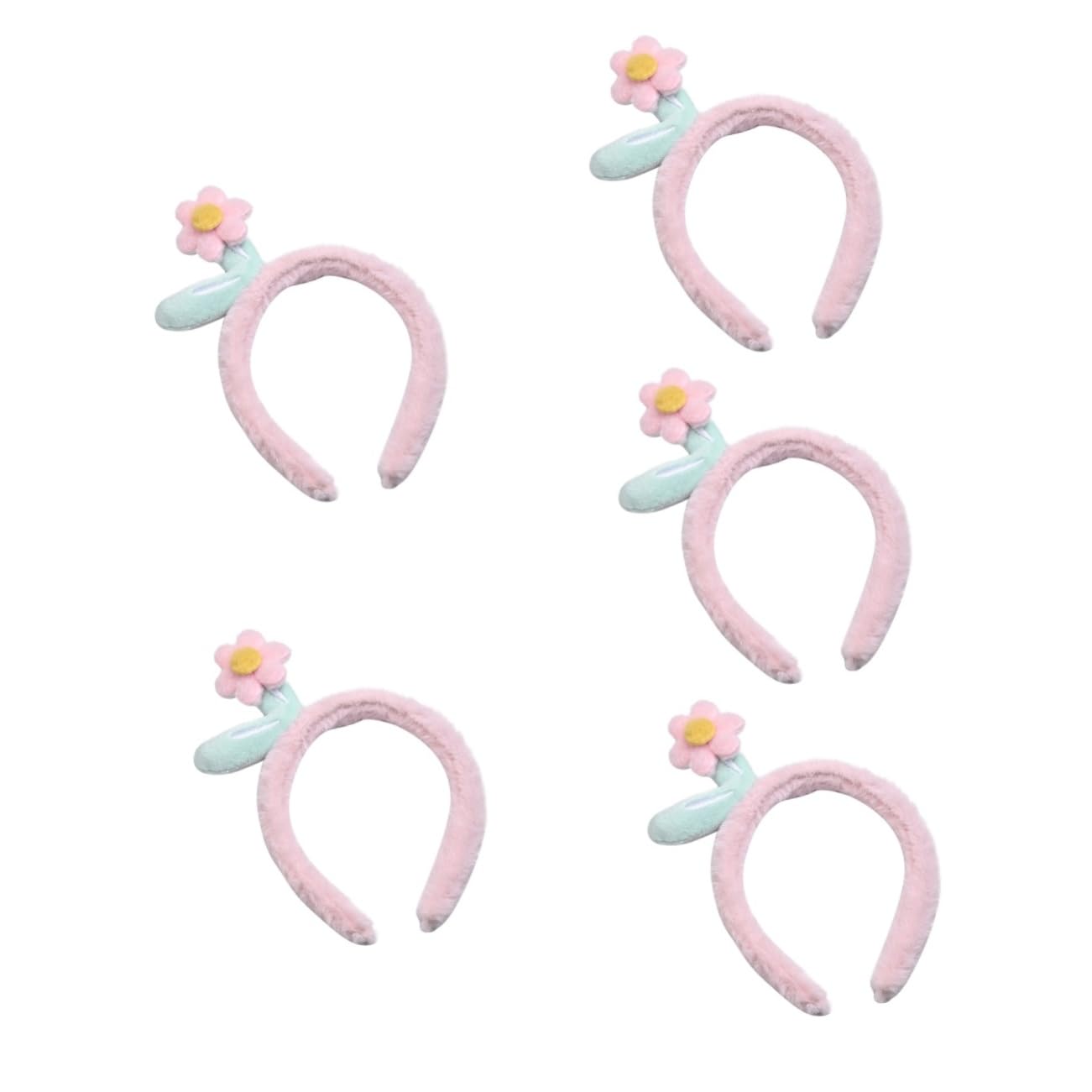 Didiseaon 10 Pezzi fascia di fiori freschi cerchio per con fiori Elastici per per Fascia peluche elastici per le donne fasce imbottite fascia gonfia tessuto rosa