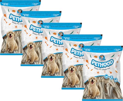 Image of Pressed Rawhide Dog Chew Bone 5 inches - 5 Kg | Dog Chewing Calcium Bone | 5 Inch | Bones Treat for All Dogs | Mega Pack (Size 5 inch) (5 Kg Pack),All Life Stages, Pet Haddi Treat for Dogs