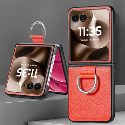 Coque Razr Plus 2023 antichoc cuir avec anneau de support