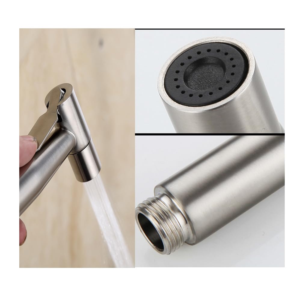 Toilet Bidet Sprayer Hose Kit with Hanger Spray Bidet Attachment Water Pressure Control Adjustable Stainless Steel Diaper Bidet — view 6