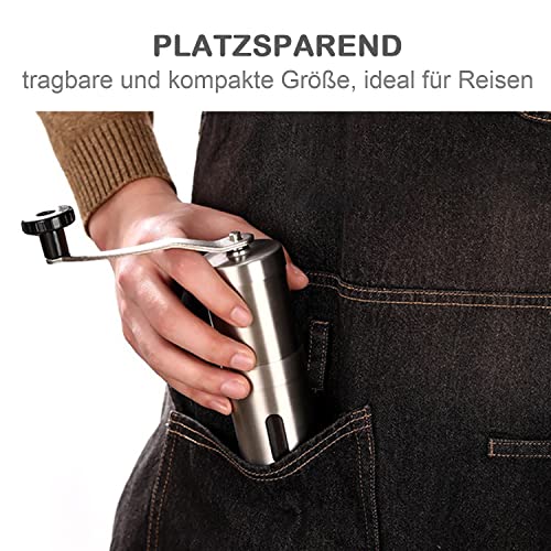 Kaffeemühle manuell, aus Edelstahl Feinstes Kaffeearoma Dank Stufenloser Mahlgradeinstellung & Präzisem Keramik… – Bild 6