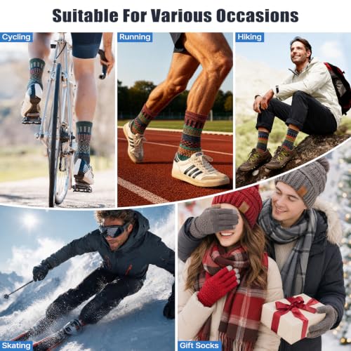 Image of Tavaleu Merino Wool Socks for Men Women, Winter Thick Thermal Crew Socks