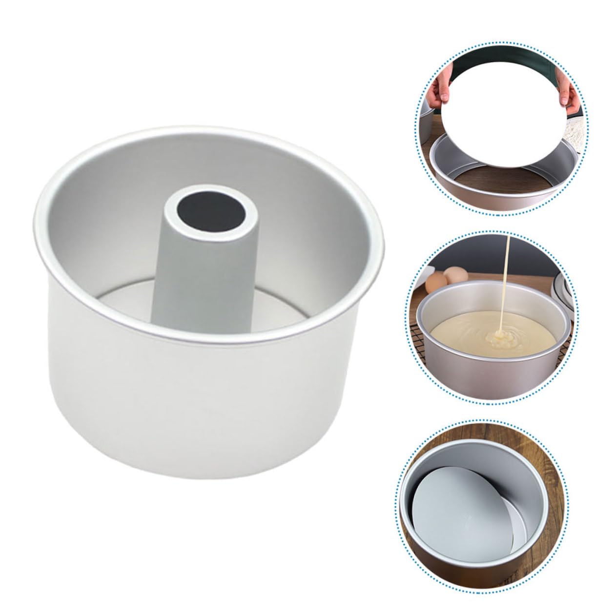 Kuchenform Runde aus Aluminiumlegierung Wiederverwendbar 20cm mit Abnehmbarem Boden für Gleichmäßiges Backen im Ofen