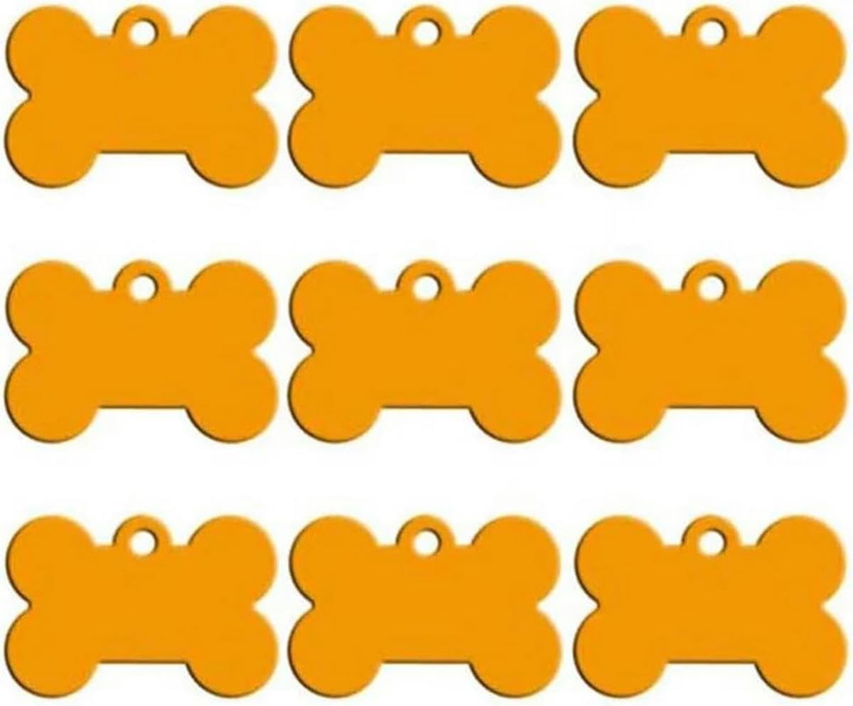 100 piezas de placa de identificación de perro en albo, placa de identificación de hueso de mascota grabada personalizada, placa de identificación de dirección de número de teléfono de perro y gato,