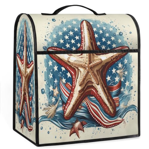 Coffee Maker Cover America Starfish Ocean Kitchen Appliance Covers Small Appliance Covers Blender Cover Juicer Cover Dust Covers for Kitchen Appliances with Top Handle and Pockets,Washable,C827