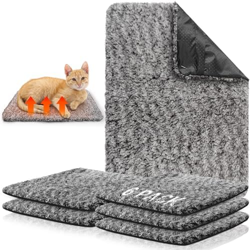 Drydiet 6 Pack Self Warming Cat Pad Self Heating Dog Mats Reflect Body Heat Extra