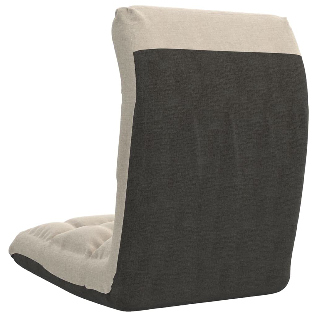 Silla de suelo plegable de tela crema con espuma acolchada para una comodidad óptima de asiento y tumbado, ajustable y ahorra espacio para jugar, ver la televisión, relajarse