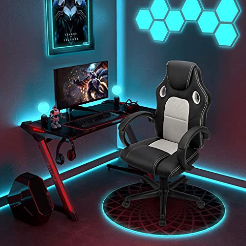 Futurefurniture® Racing stoel bureaustoel gaming stoel directiestoel draaistoel PU, grijs - Afbeelding 3