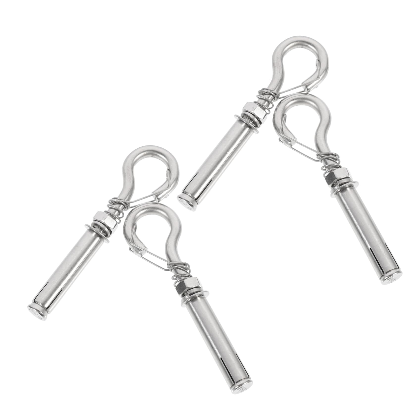 HAWILLOSCH 4pcs Stainless Expansion Screws Manhole Cover Hook Spring Expansion Screw Ring Steel Masonry