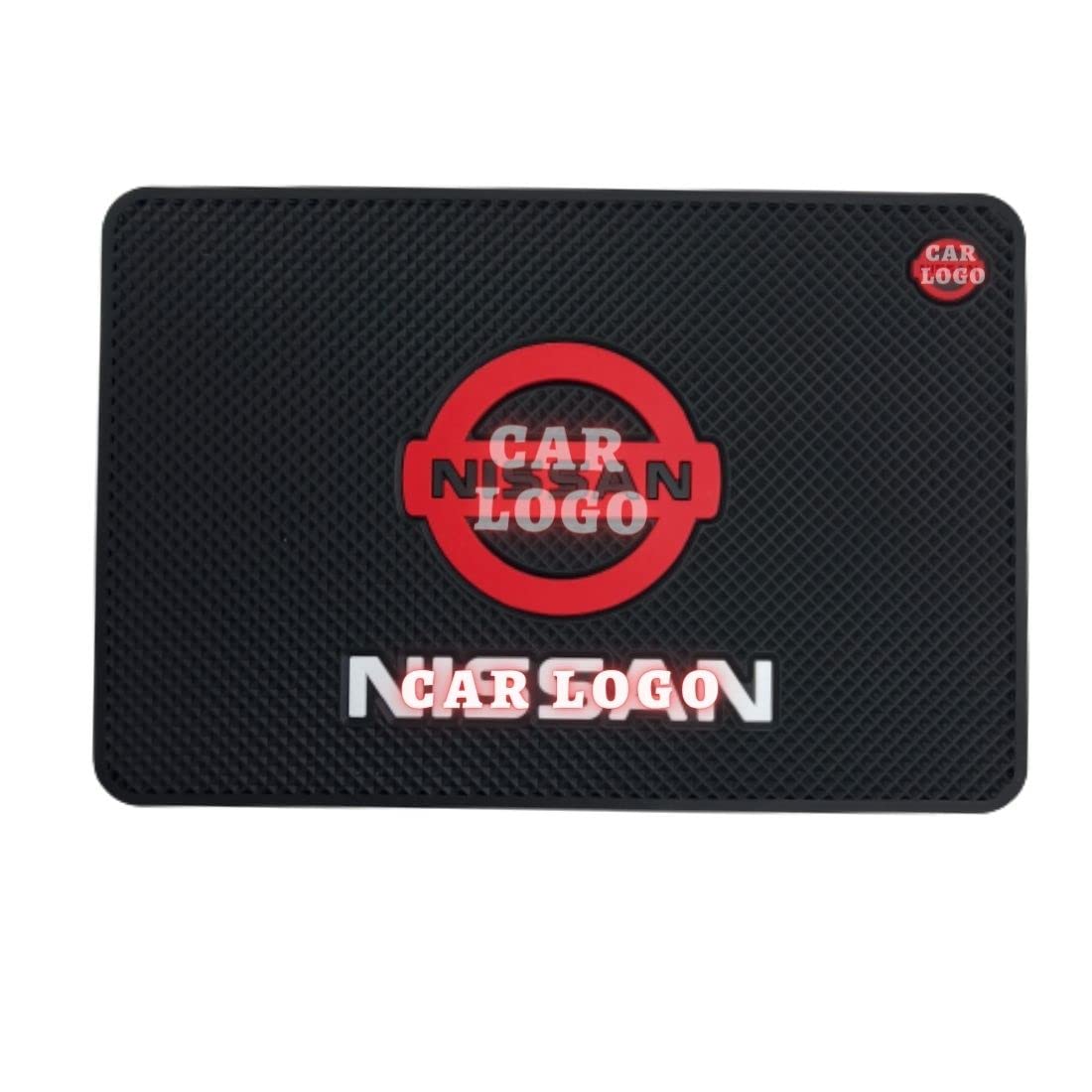 BKN Car Dashboard Anti-Slip Gel Mat, Non-Slip Pad for All Cars & Cell Phone, Sunglasses, Keys and More - Car Logo (Nisan Logo)