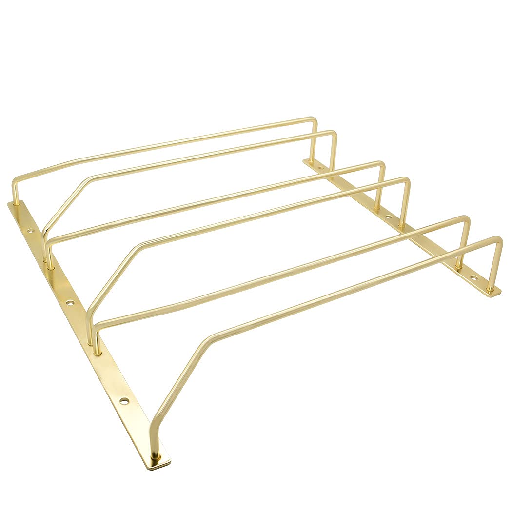 ZOOHOT Portabicchieri da vino da 30,5 cm – sotto l'armadio Stemware porta bicchieri da vino appendiabiti in metallo per bar cucina, finitura oro (3