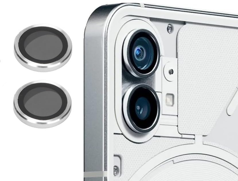 LOWCOST ASM Nothing Phone (2) Camera Lens Protector, Scratch-Resistant HD Clarity Ultra-Thin 9H Tempered Glass with Aluminum Edging, Individual Metal Lens Cover (Silver) (B0CGP94KWT) Amazon Price History, Amazon Price Tracker