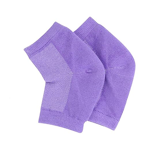 TOVINANNA 4 Pairs Moisturizing Gel Ankle Socks for Dry Heel Protection Breathable Socks Black Grey Pink Purple Soft Comfortable Fit
