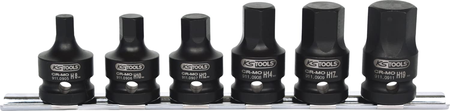KS Tools 515.1102 1/2" Kraft-Bit-Stecknuss-Satz, kurz, 6-tlg.