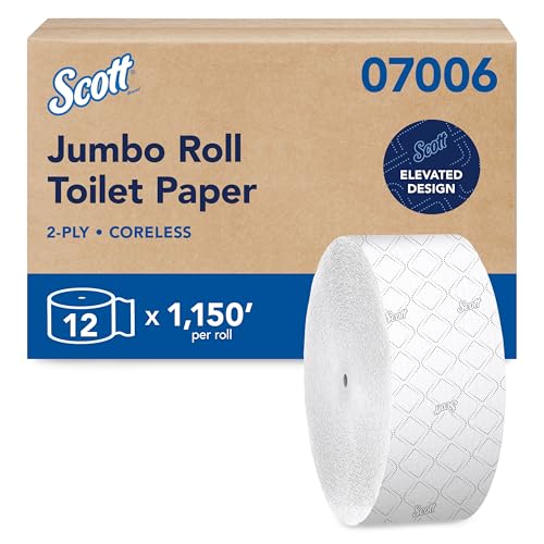 Papel higiénico bobina jumbo Scott Essential 2 capas para dispensador profesional sin canuto