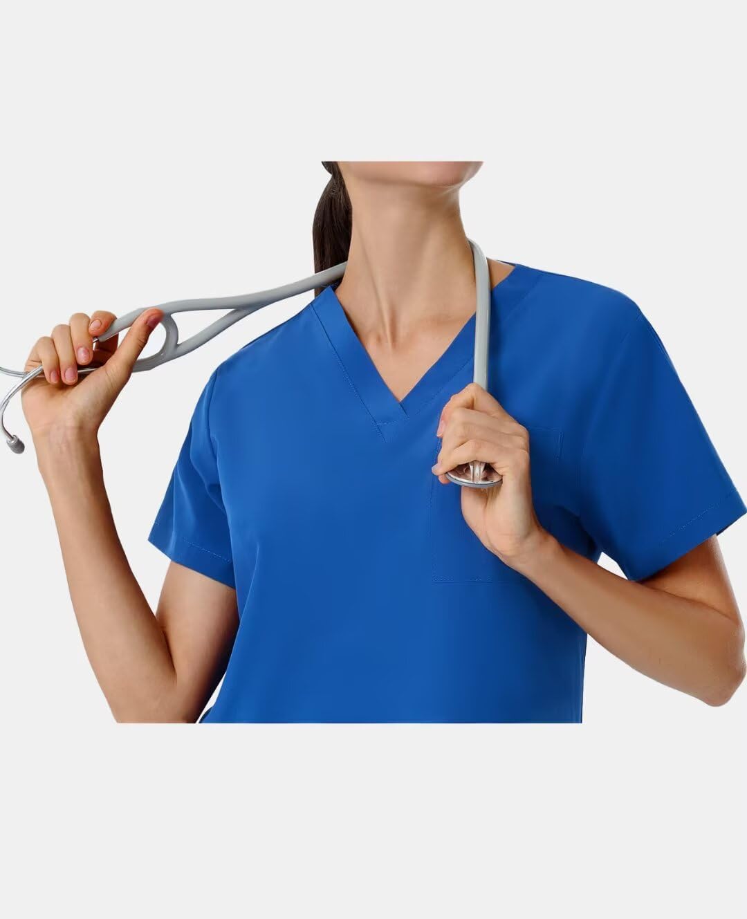 Scrubs for Women Set, V-Neck Scrubs Top & Jogger Pants Medical Scrubs Set with 8 Pockets, Yoga Waistband - Image 4