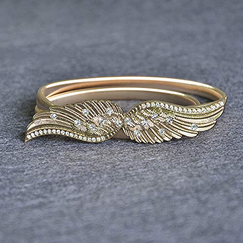 Women's Angel Wings Alloy Buckle Elastic Waist Belt for Party Dress (Silver)4