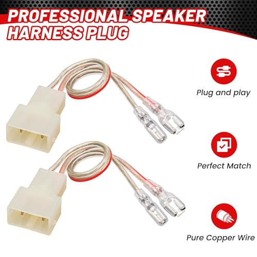 Image of RED WOLF Speaker Connector Wire Harness for 1986-2019 Honda Civic Accord Odyssey CRV Acura CL TL RL Integra MDX Vigor Legend Replace Install Aftermarket Speaker Adapter 2 PCS (Pack of 2)