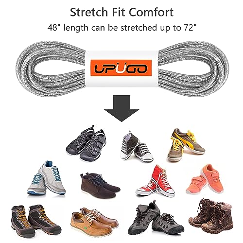Image of UpUGo Elastic Shoe Laces, No Tie Shoe Laces Tieless for Kids, Adults, Elderly, One Size Fit All