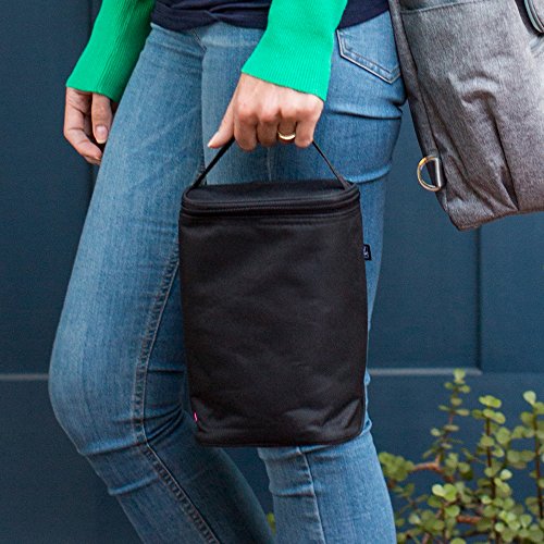 Image of J.L. Childress TwoCOOL Breast Milk Cooler Travel Bag - Insulated Baby Bottle Storage Bag, Portable Organizer Pack for Breast Milk, Use for Daycare or On the Go, Fits 2-4 Bottles - Black