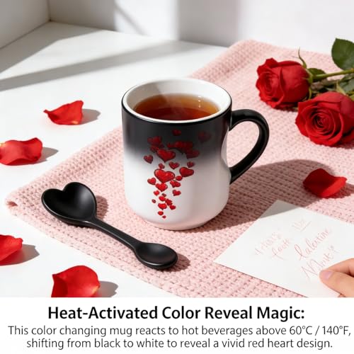 Taza mágica de cerámica con forma de corazón 11oz 2 pcs miniatura 2