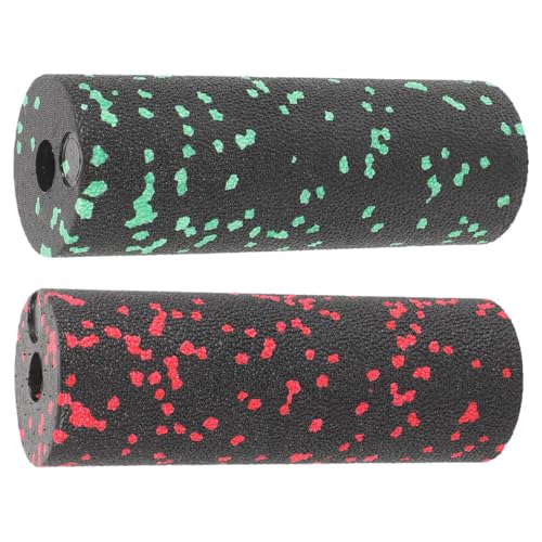 Conjunto de 2 columnas de yoga DECHOUS para relajación muscular y masaje de tejido profundo, mini rodillos de espuma hueca en verde y rojo para entrenamiento de fitness y yoga miniatura 1