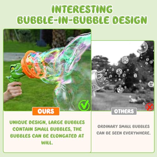 bellenblaasmachine,dinosaurus bellenpistool bellenblaasspeelgoed voor kinderen kinderen en peuters bellenblaas dinosaurus spellen voor kinderen speelgoed - Afbeelding 4