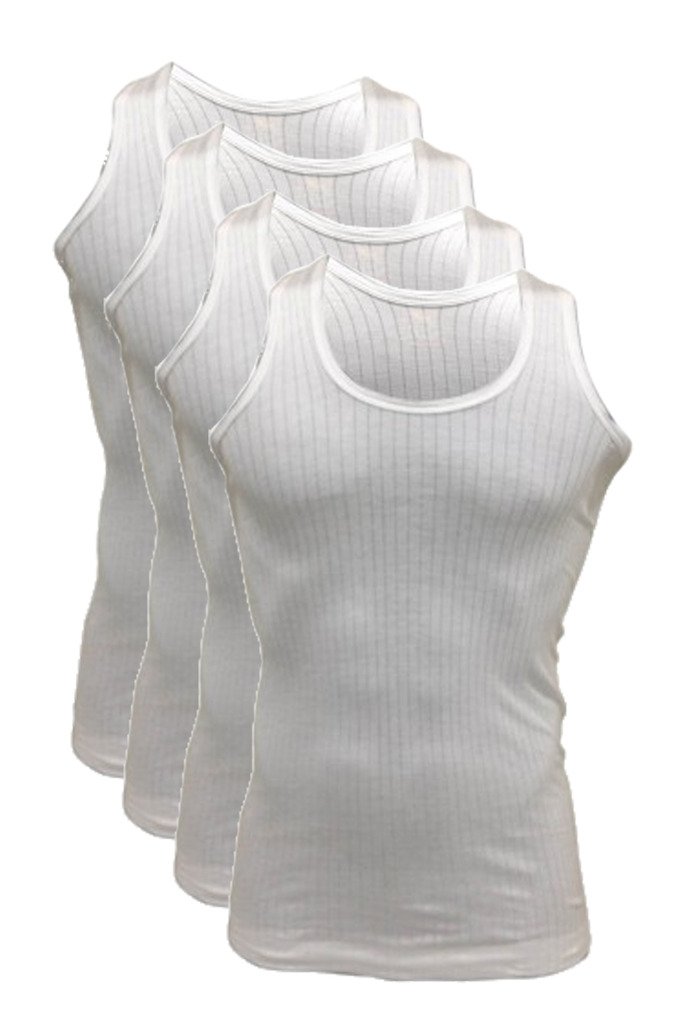 DollarHutch Men's Cotton Vest (Pack of 4) (DB11L_White_90)