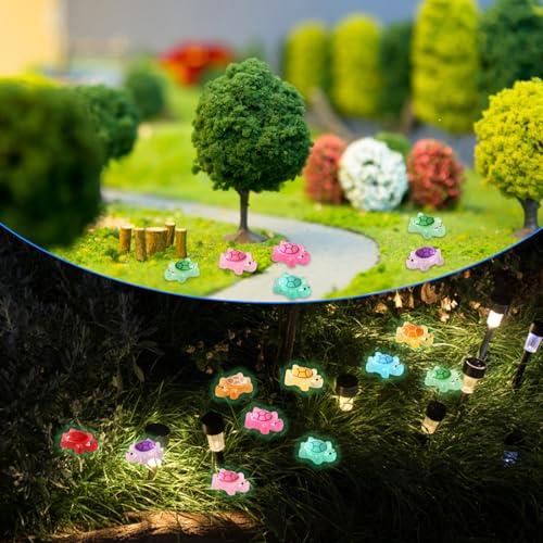 KRYMXAR 400 Stück Mini Schildkröten aus Harz, Leuchtende Mini Figuren für DIY, Schlüsselanhänger und Dekoration, 1.1 cm Länge, Farben Zufällig