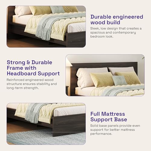 Image of Wakefit Bed | 3 Yr Warranty | Bed Queen Size, Non-Storage, Sturdy Construction, Density: 680-750 kg /m, Termite & Borer Resistant, Fits Mattresses Up to 8 inches (Centaur 78 x 60 - Wyoming Maple)