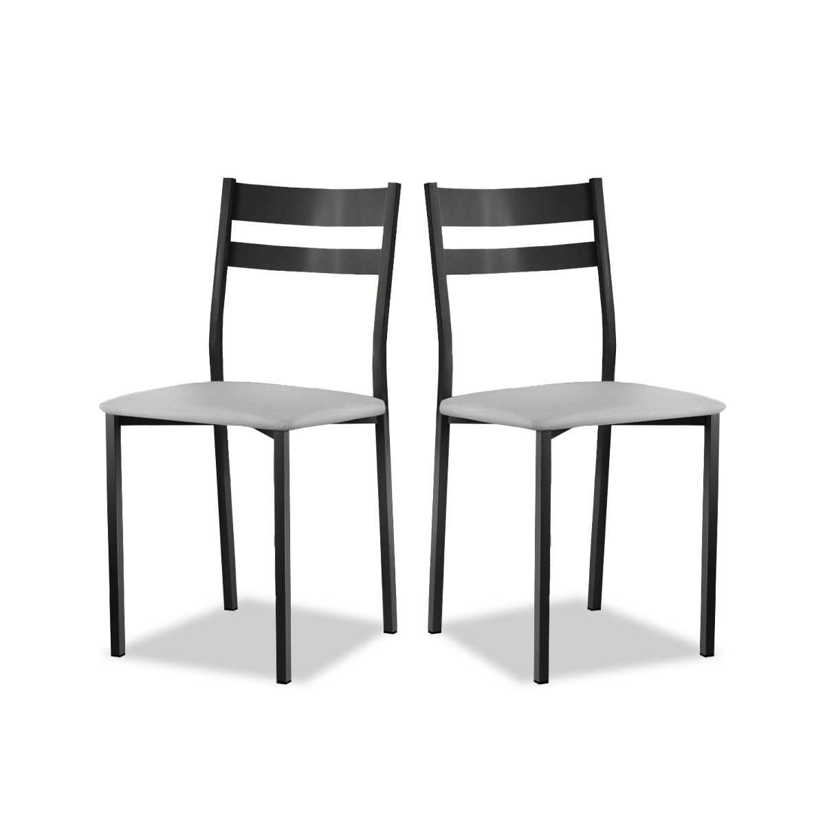 Astimesa - Silla de Comedor o Cocina de Metal Blanca - Asiento Polipiel en Color Azul - 2 Unidades - 38 cm (Ancho) x 45 cm (Alto Asiento) x 85 cm (Alto Total) x 40 cm (Fondo) — view 12