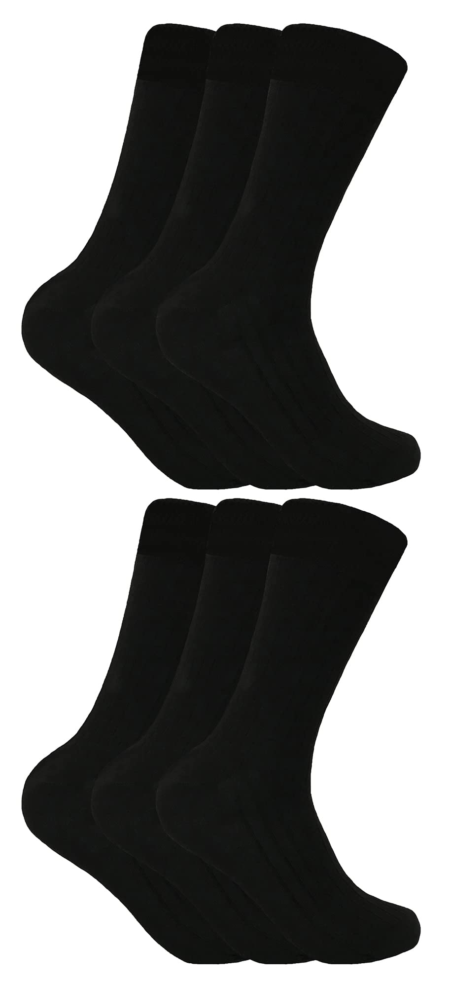 Sock Snob Men's Black 6 Pack Thick And Warm Wool Socks | | Thermal Winter Padded Hiking Boot Socks For (6-11, ) Size 6-11