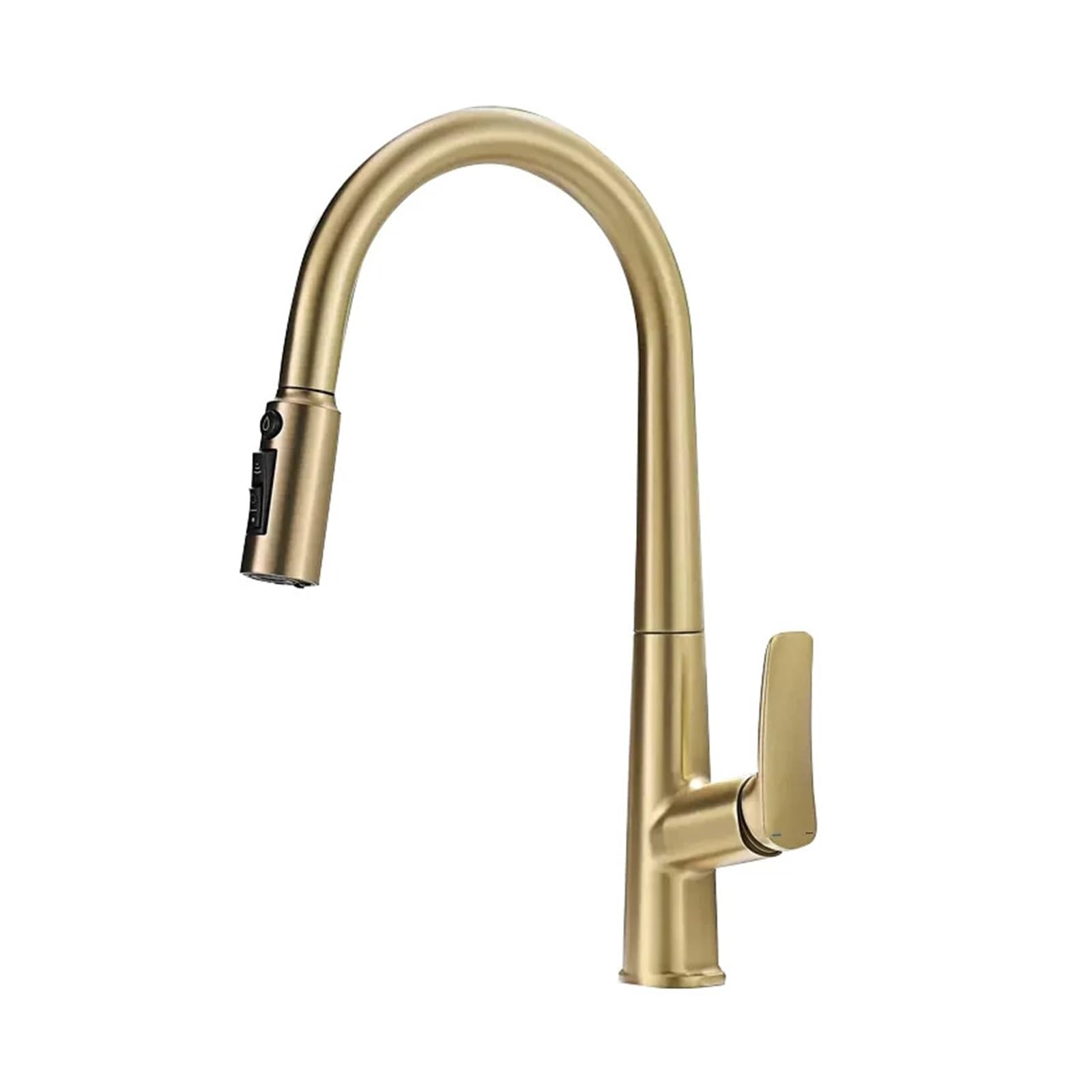 ZQFHSX Gold Kitchen Water Filter Faucet Dual Spout Pull Out Drinking for Sink Gourmet Crane Mixer