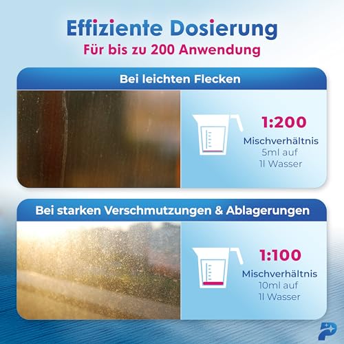 Primavella Glasreiniger Pro mit Lotuseffekt – Fensterreiniger Konzentrat für strahlendes Glas – Reinigung...