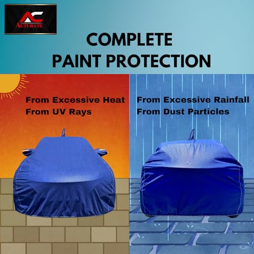 Image of ACTURATE Car Cover for MG Windsor EV (2024-2025) | 100% Waterproof Cover with Antenna & Reflective Mirror Pockets | Dustproof, Scratchproof, Heatproof Windsor EV Car Cover |Soft Cotton Lining| Blue