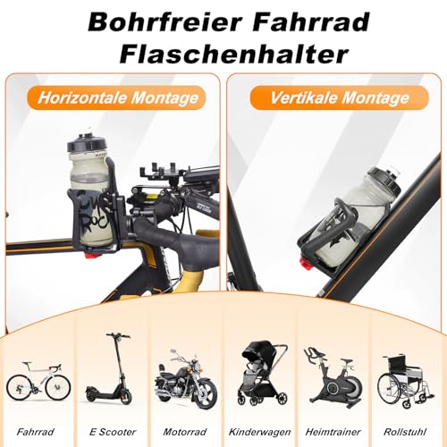 Fahrrad Flaschenhalter & Getränkehalter für Ø 45-78mm Trinkflaschen – Ansicht 4