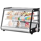 Festisoul 183L Cake Refrigerated, ABS + Double-Layer Tempered Glass, Countertop Bakery Display Case for Pastries, Desserts, Beverages, Ideal for Cafe, Bakery, Restaurant