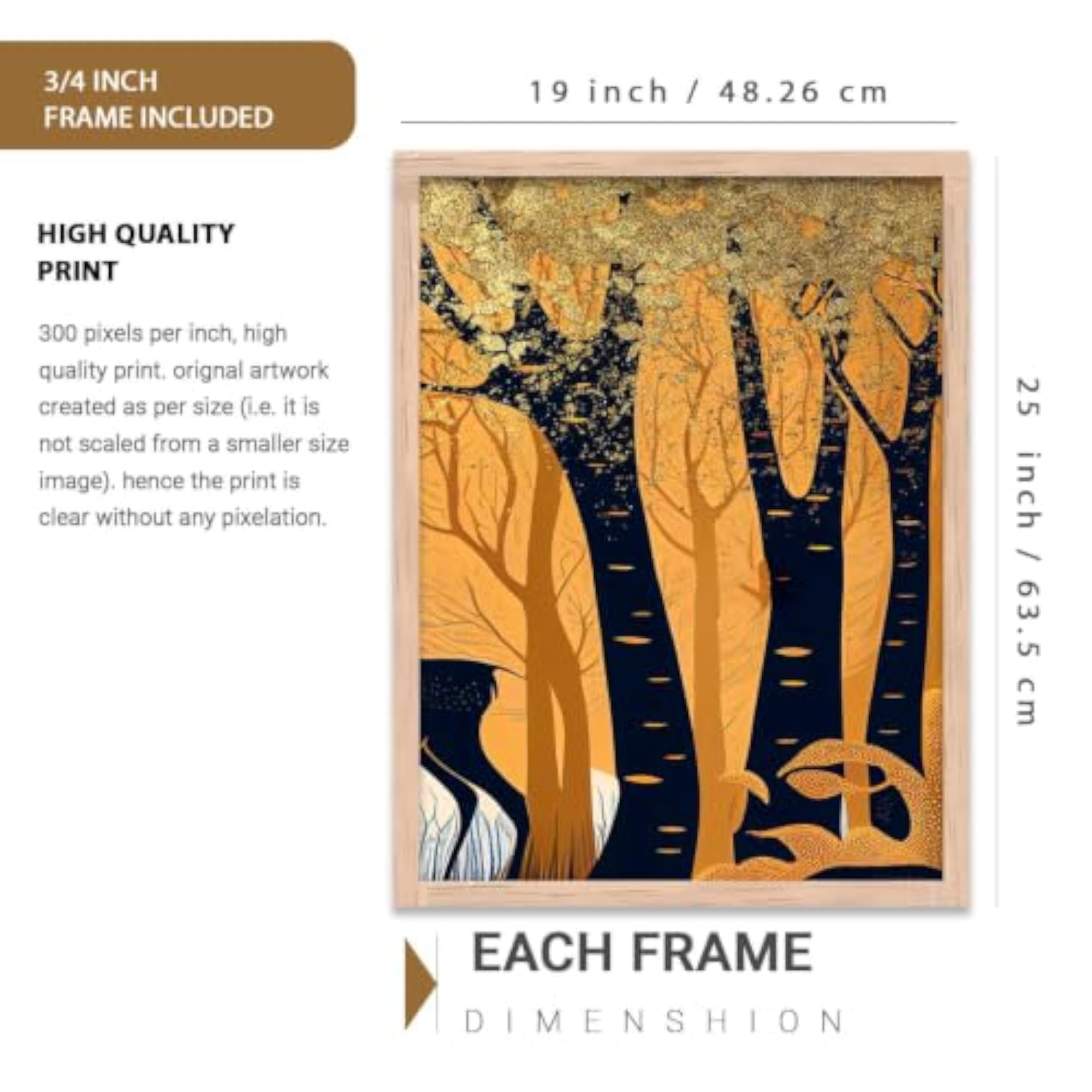 Decorative Modern Wall Art with Frame for Living Room
