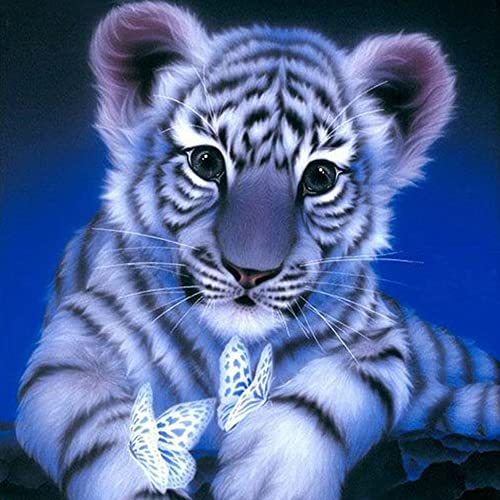 FFWTPY 5D DIY Diamond Painting Kit Complet Peinture Diamant Animaux pour Enfants Adultes Broderie Diamant Kit Point Croix en Cristal Strass Diamant Arts Craft pour Maison Décoration Murale Cover