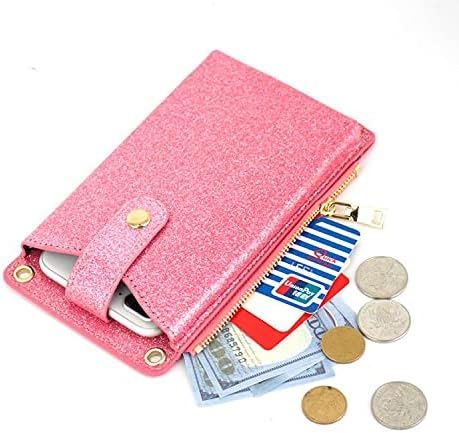 Miniatura 2 de Bolso cruzado para teléfono celular para mujer, pequeño bolso de hombro de cuero ligero, bolso de mano, tarjetero, cartera con cordón, bolsa para