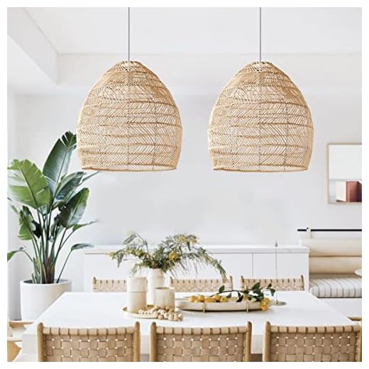 Arturesthome 1 Light Rattan Woven Pendant Light Shades,17.7" Kitchen Island Pendant Light,Handmade Hanging Lamp Crafts Lampshade for Living Dining Room