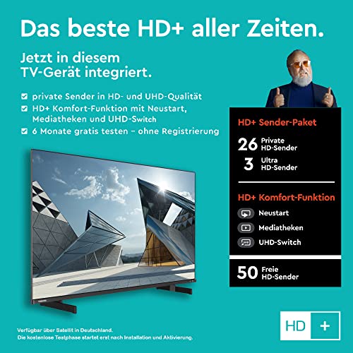 Toshiba 43QL5D63DAY 43 Zoll QLED Fernseher/Smart TV (4K Ultra HD, HDR Dolby Vision, Triple-Tuner, Bluetooth, Sound by Onkyo) - Inkl. 6 Monate HD+ – Bild 3