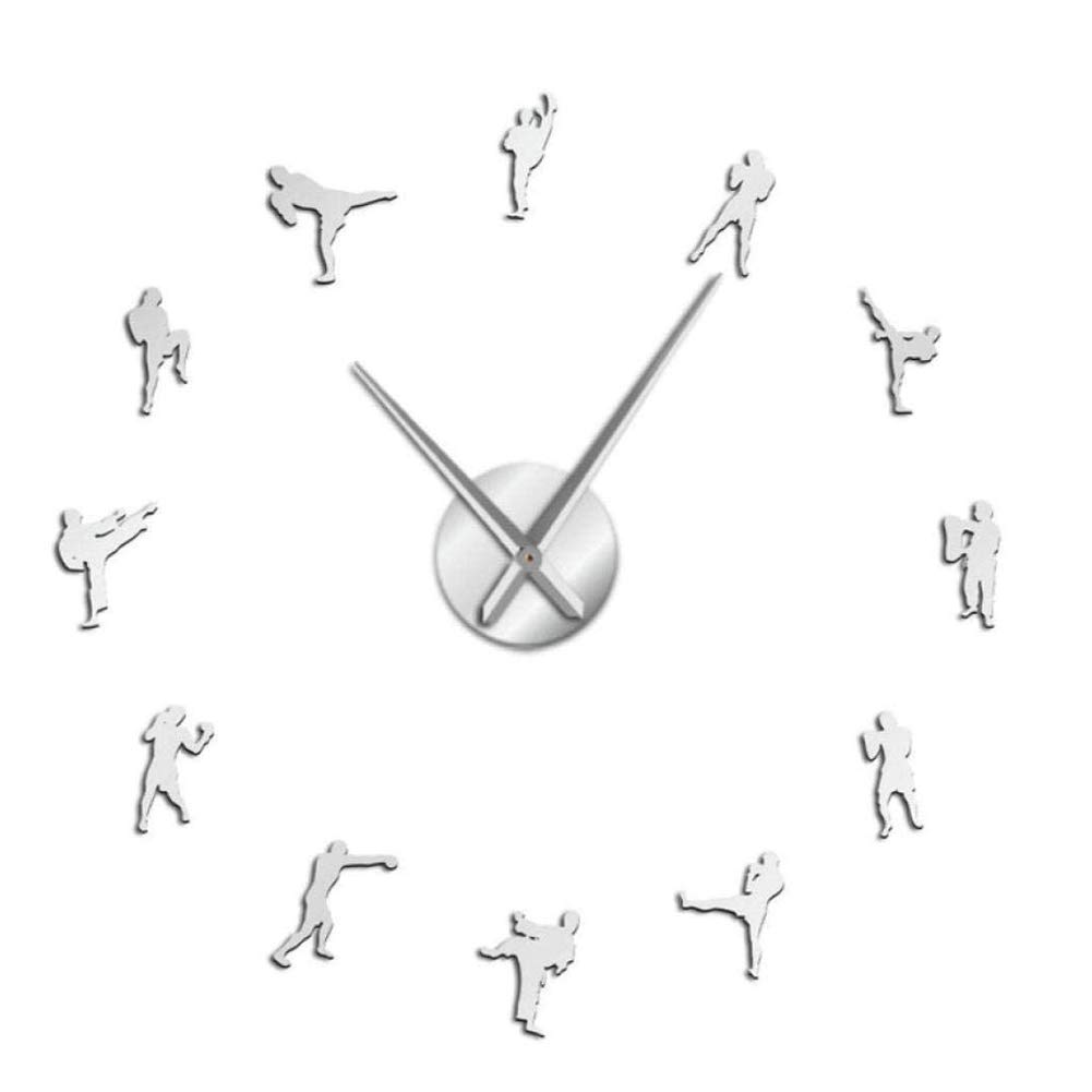 TBDdsd Wall clocks, Taekwondo DIY Acrylic Wall Clock Coach Gift Gymnasium Art Decoration
