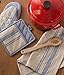 DII French Stripe, Kitchen Collection, Nautical Blue, Potholders, 2 Count