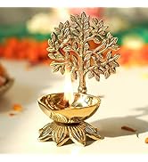 Behoma 100% Pure Brass Kalpavriksha Diya for Puja | Religious Deepak for Mandir, Temple, Office &amp;...