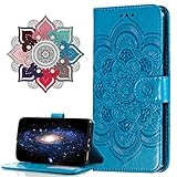 MRSTER Cuir Premium Coque pour Nokia 6.1 Plus, [Stand Support] [Porte-Cartes de Cr�dit] [Fermeture Magn�tique] Portefeuille �tui Housse pour Nokia 6.1 Plus/Nokia X6. LD Mandala Blue